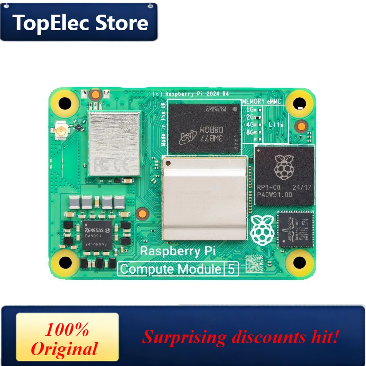Raspberry Pi 5 8Gb - Scheda di sviluppo TopElec Raspberry Pi